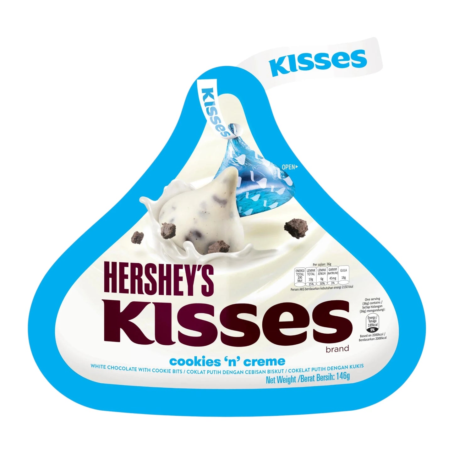 hersheys kisses chocolate cookies n creme 146g malaysia