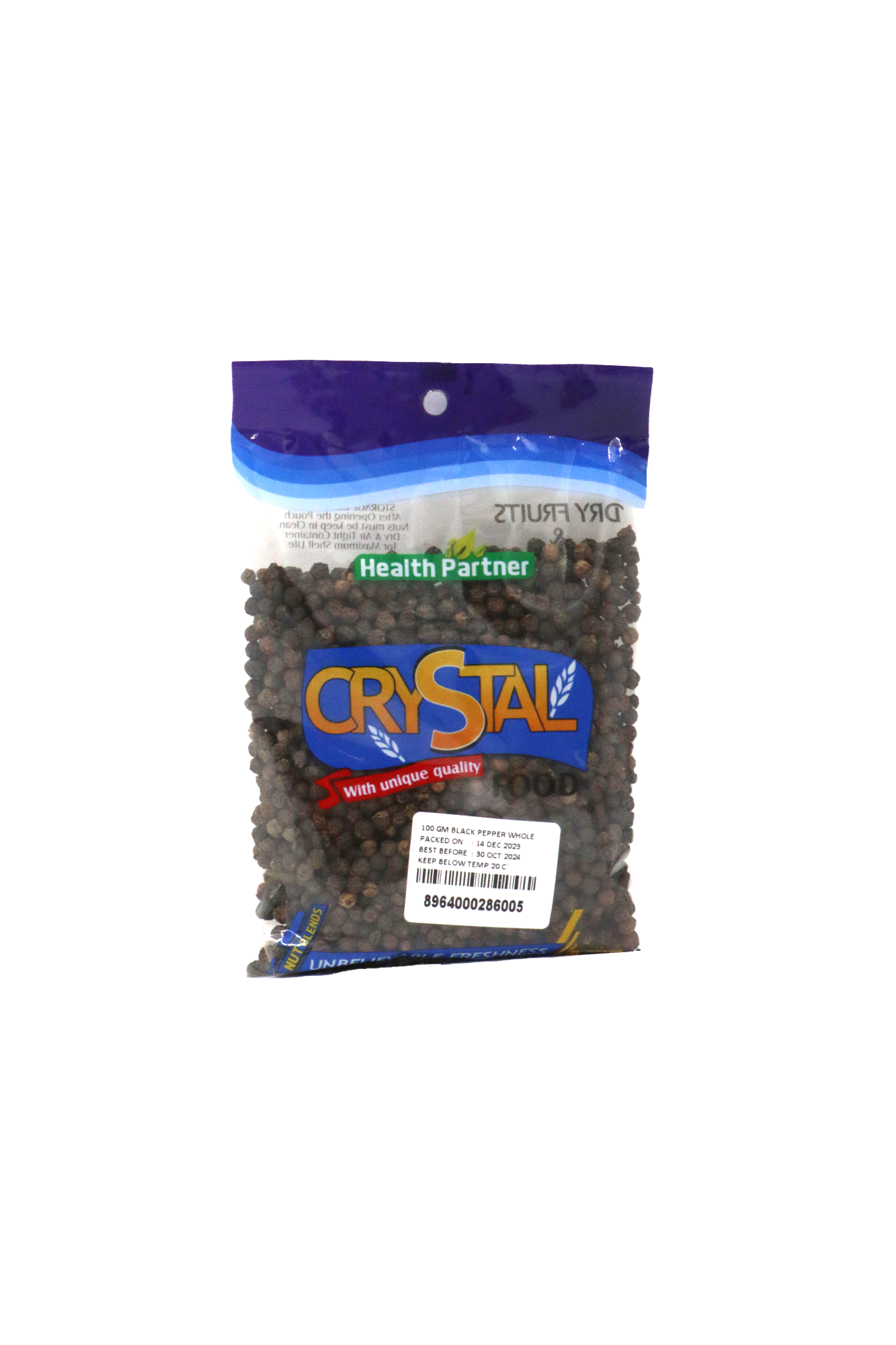 crystal black pepper whole 100g