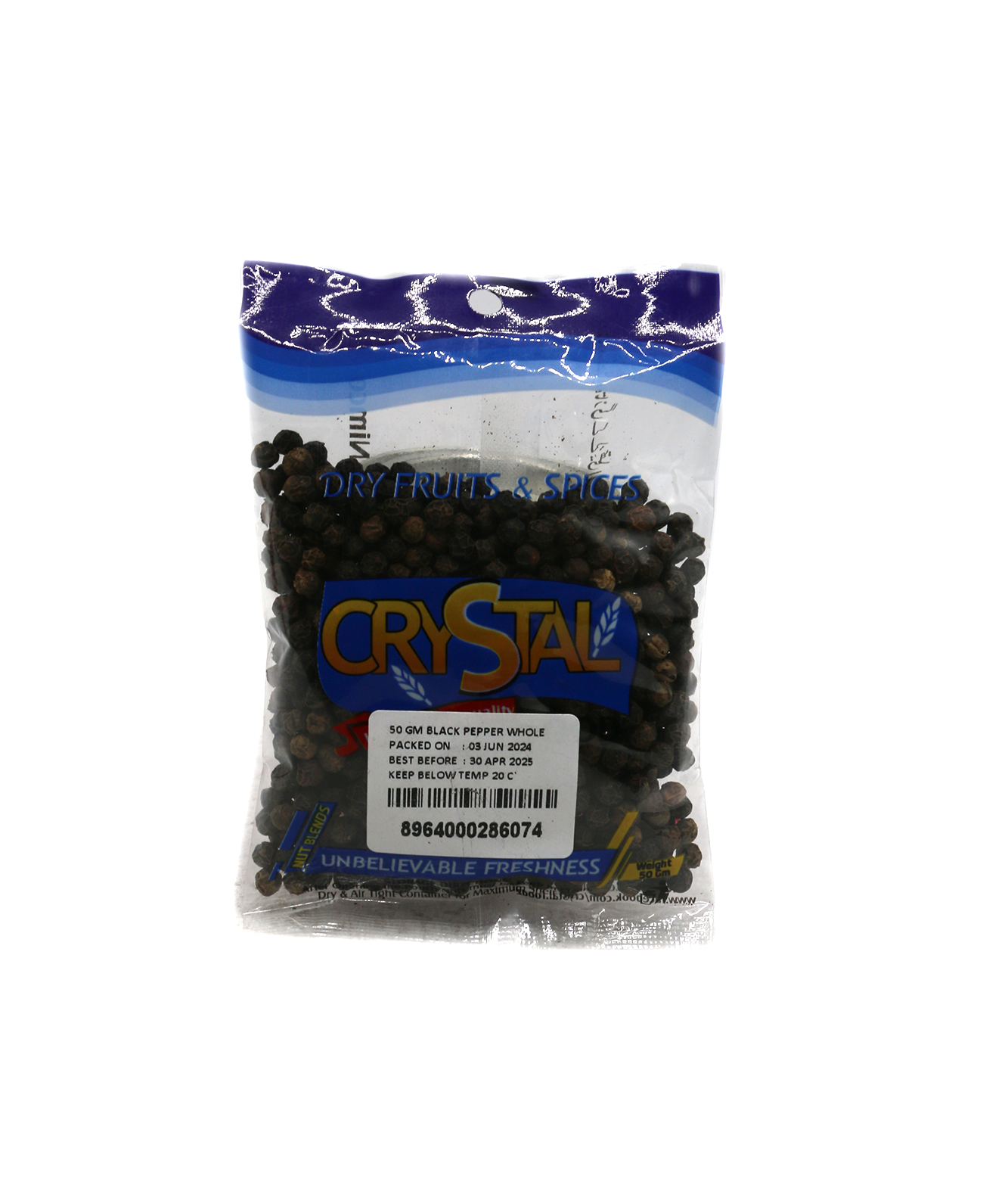 crystal black pepper whole 50g