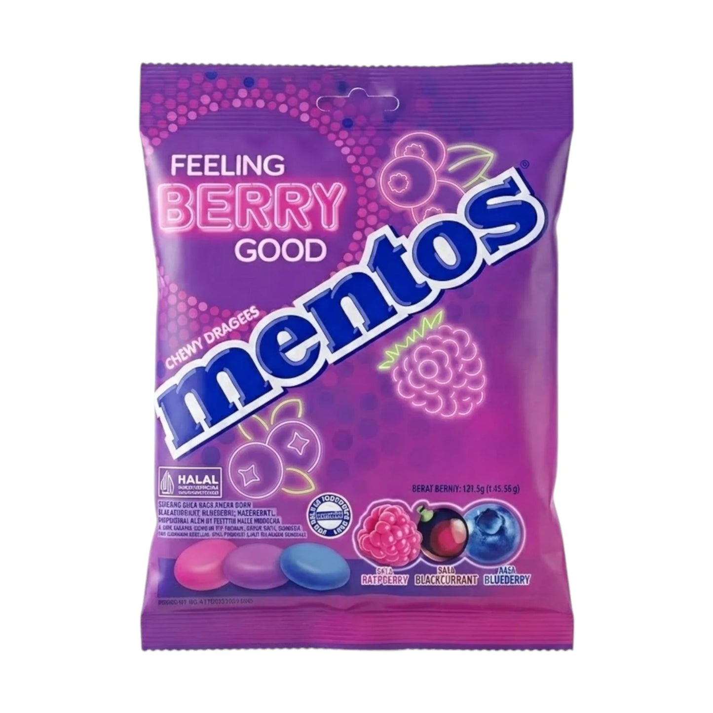mentos gum berry pouch 121g indonesia