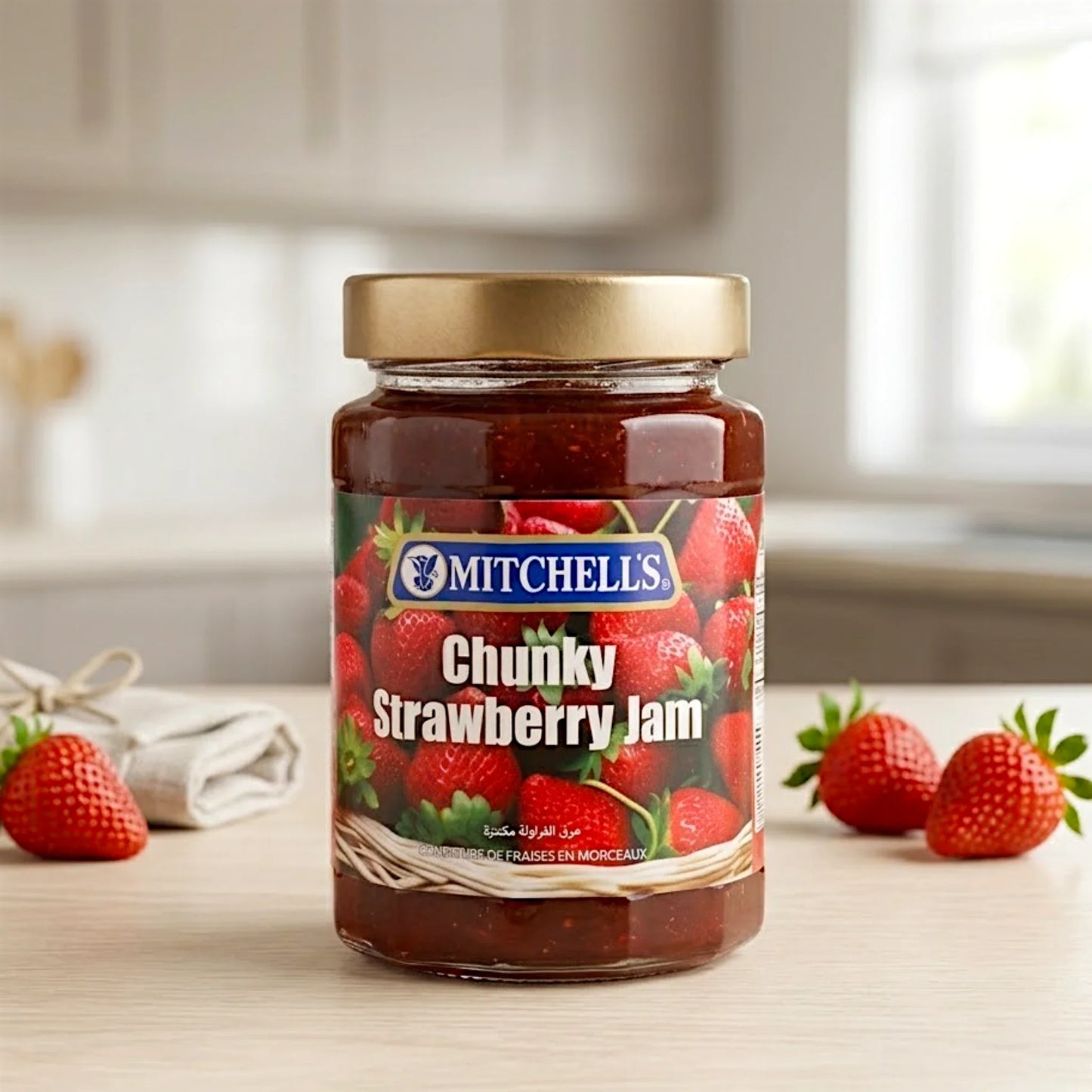 mitchells jam chunky strawberry 410g
