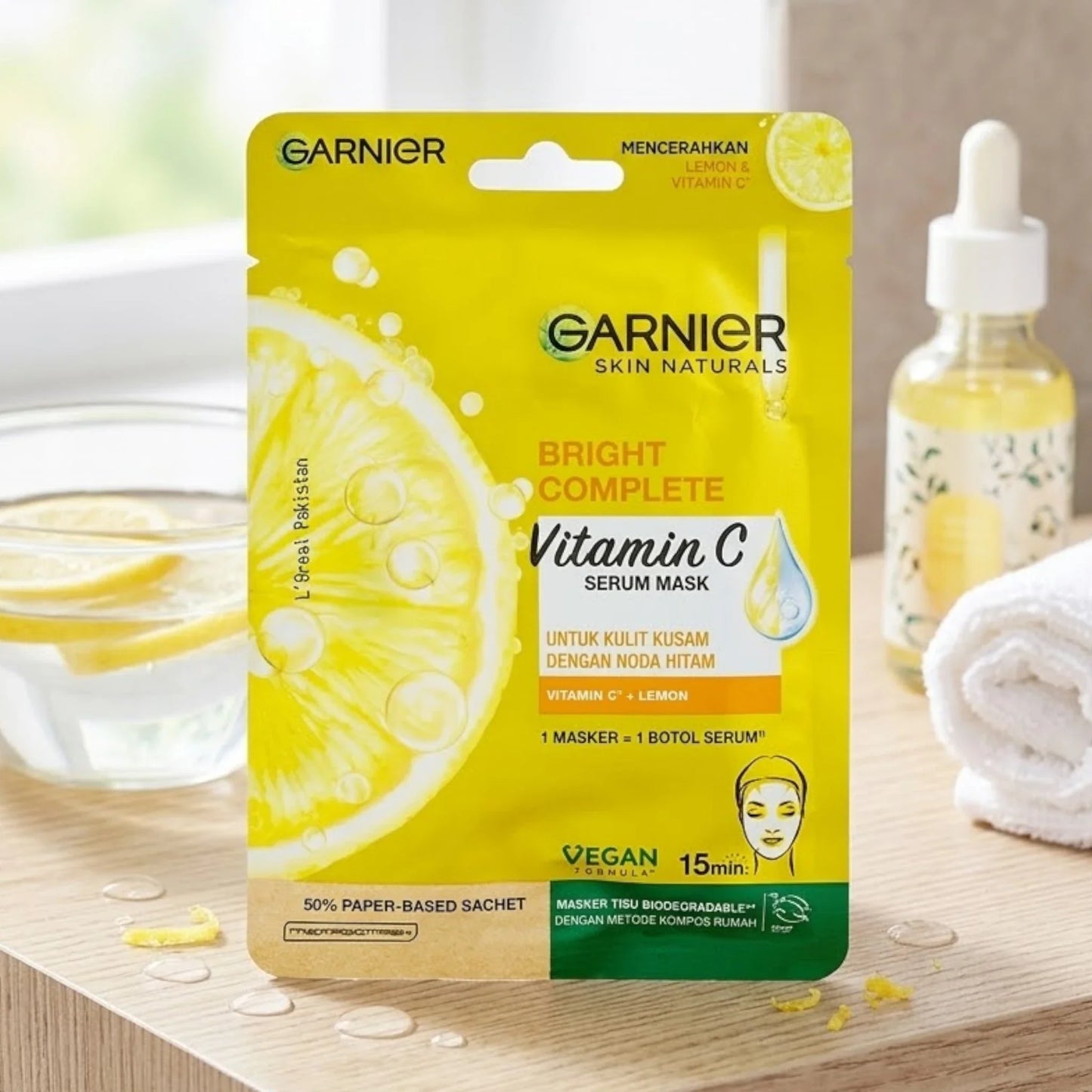 garnier bright complete vitamin c sheet mask 28g pak
