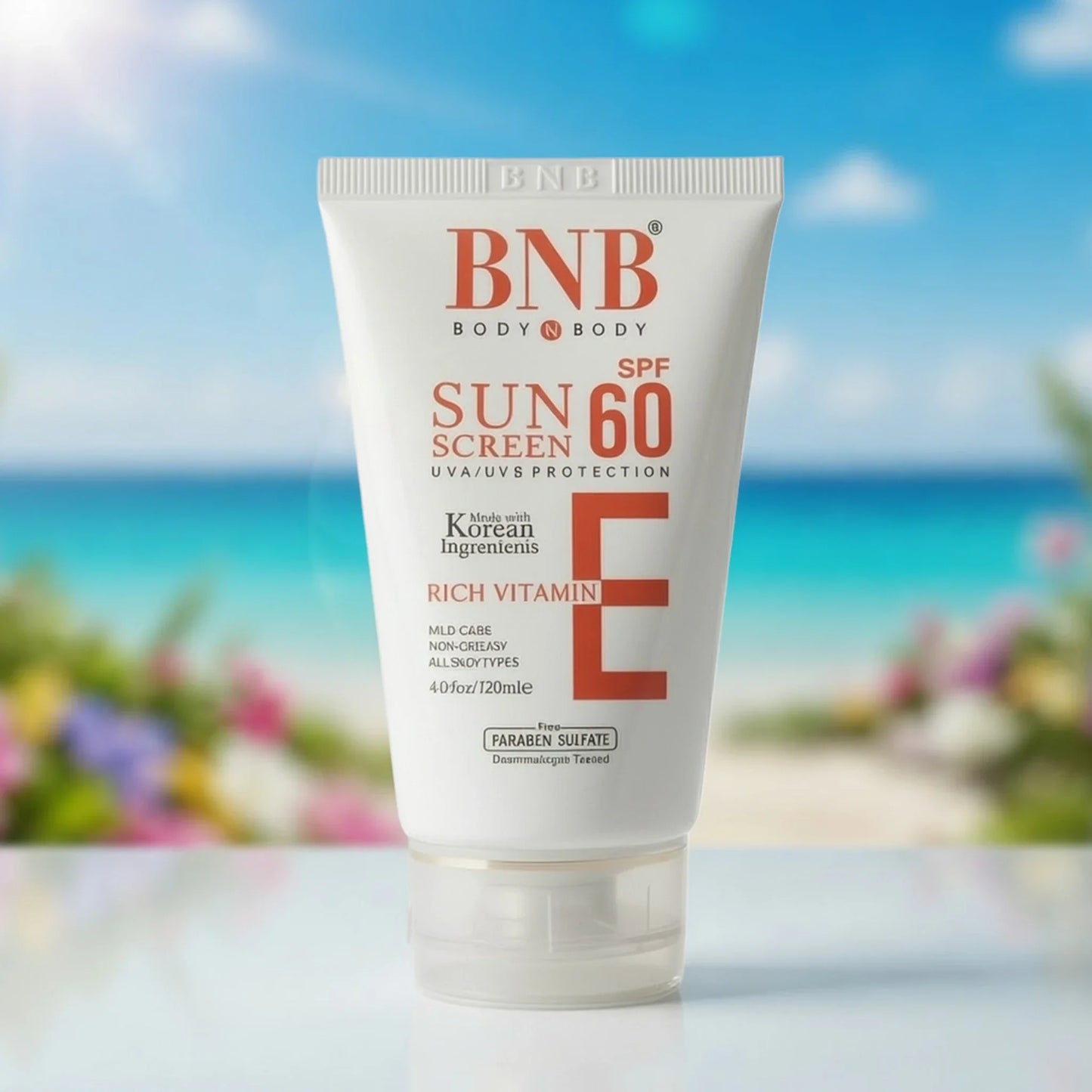 bnb sunscreen vitamin e spf60 120ml pak