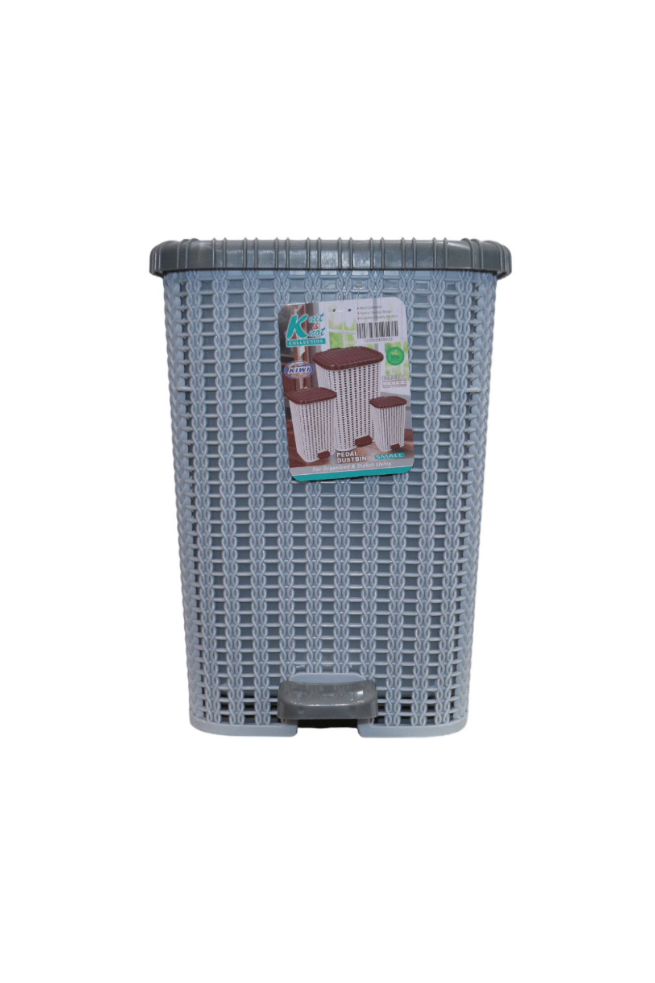 plastic pedal dustbin small pak knit & knot