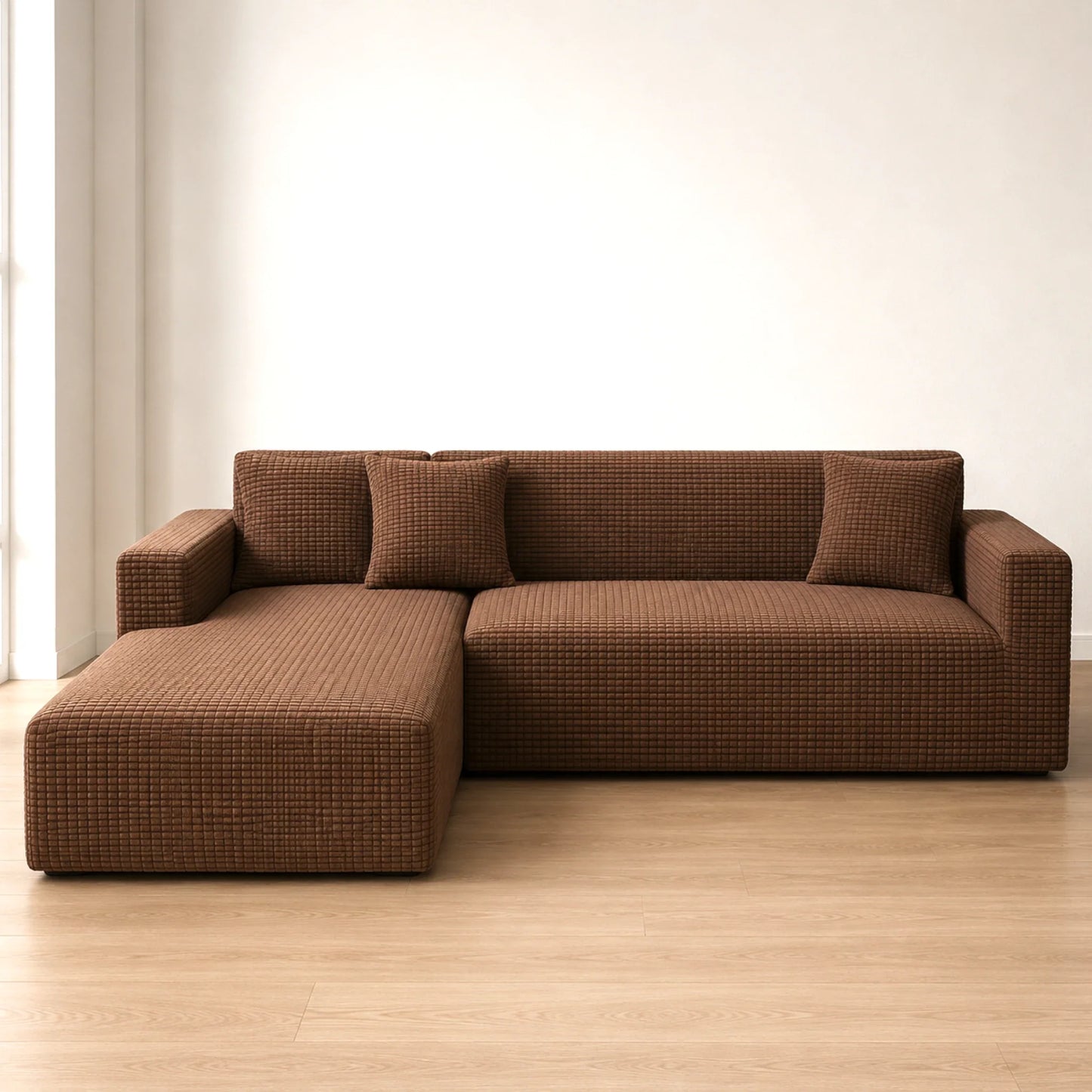 sofa cover 7 seater l shape chocolate brown china