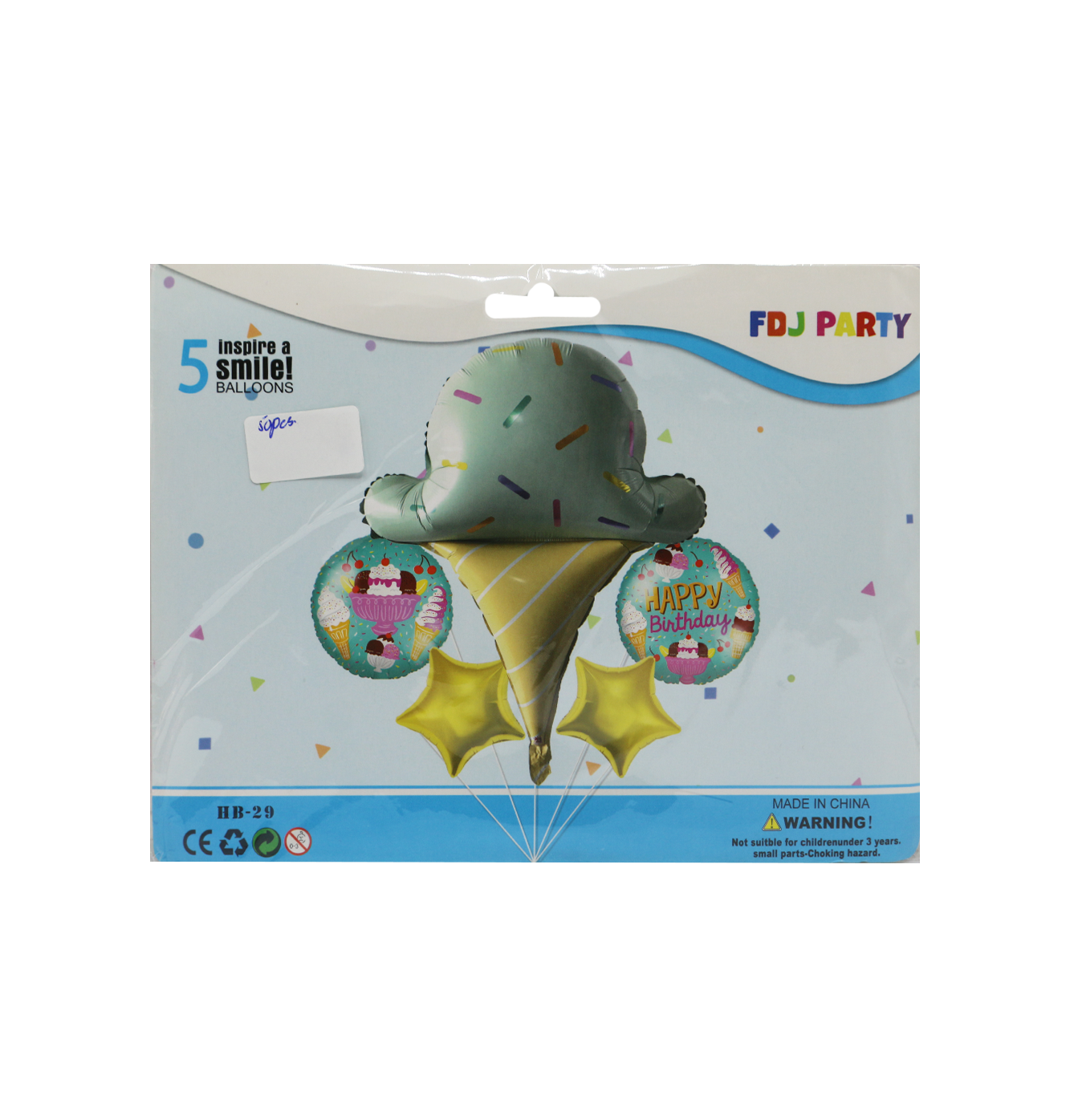foil balloon 5pc ice cream for kids