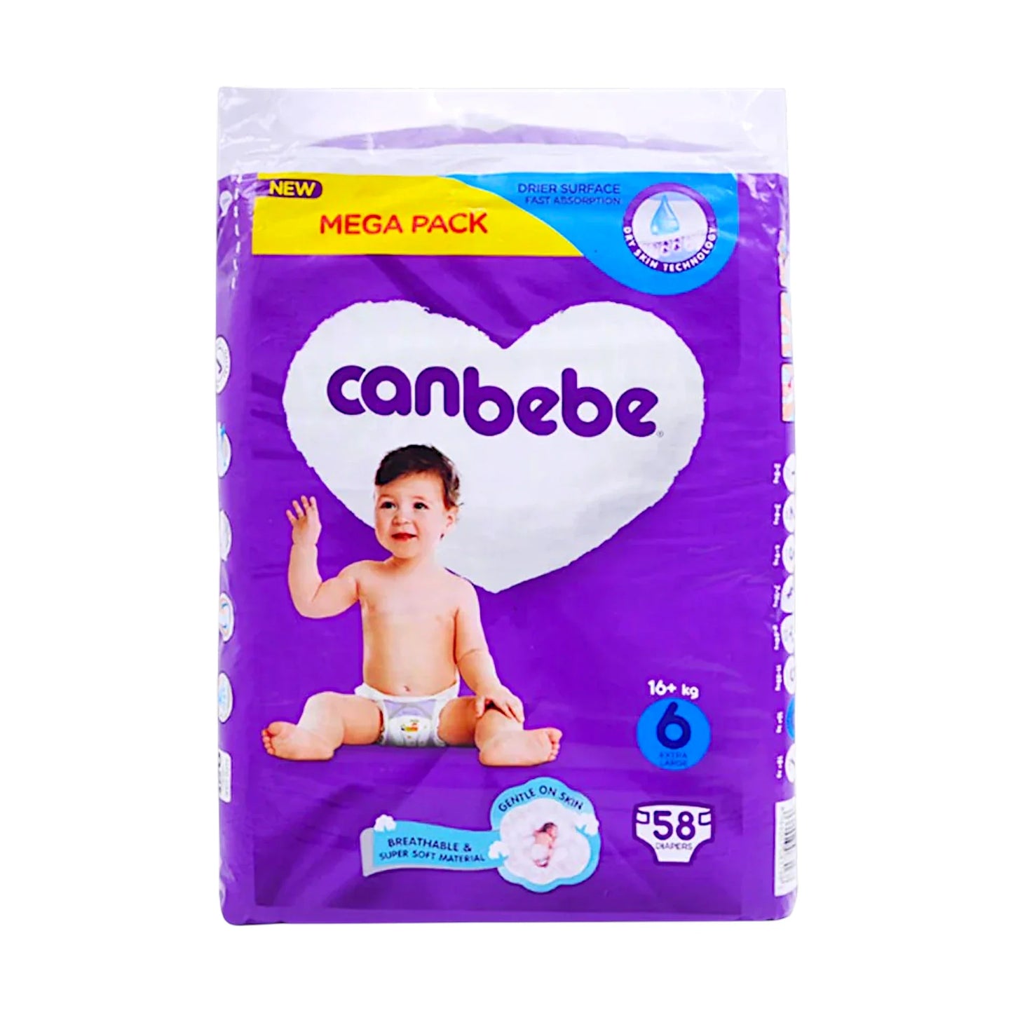 canbebe diaper mega pack xl6 58pc