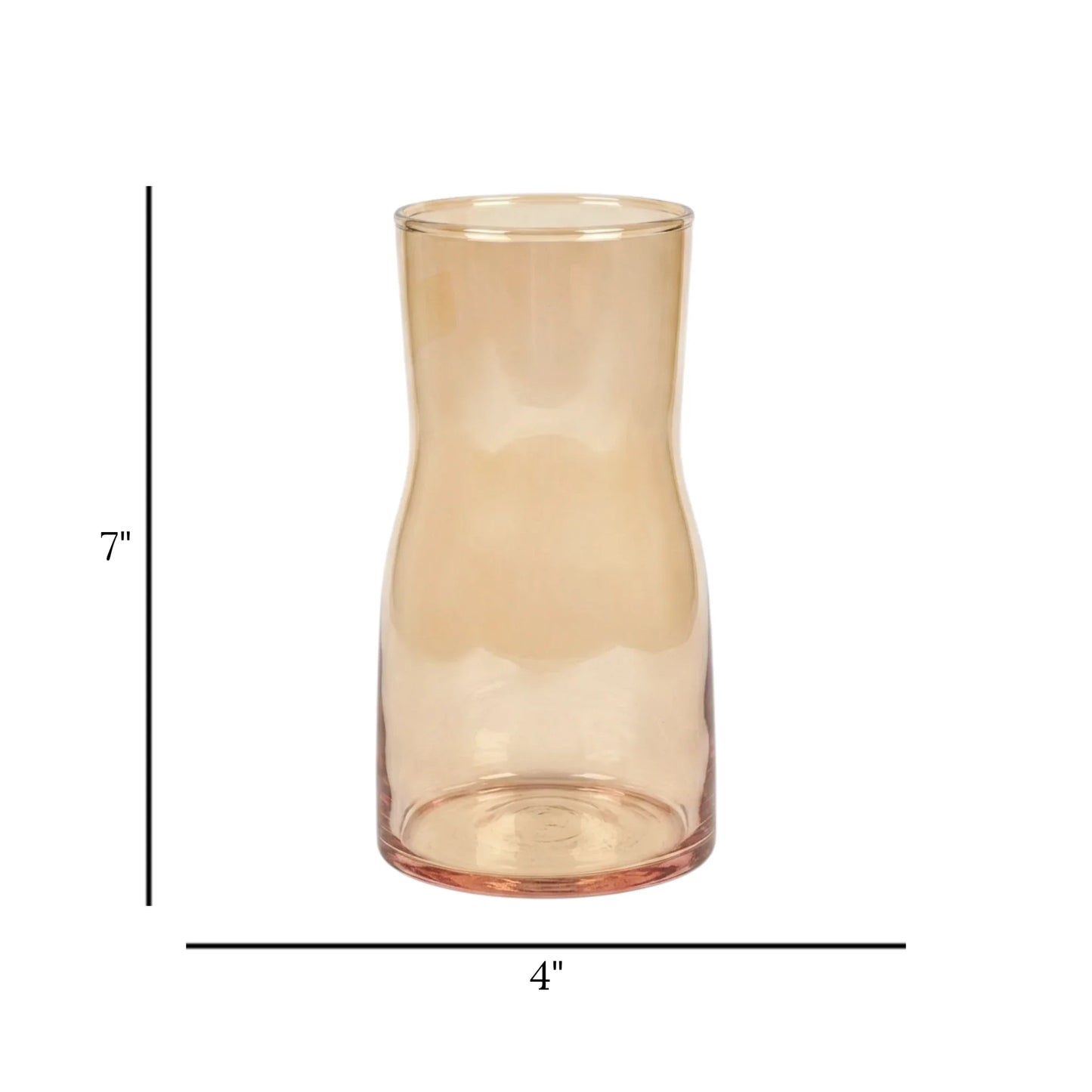 glass vase golden small 7''x4'' china