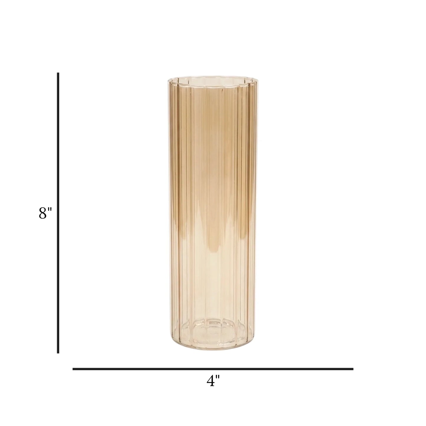 glass vase golden shine medium 8"x4" china