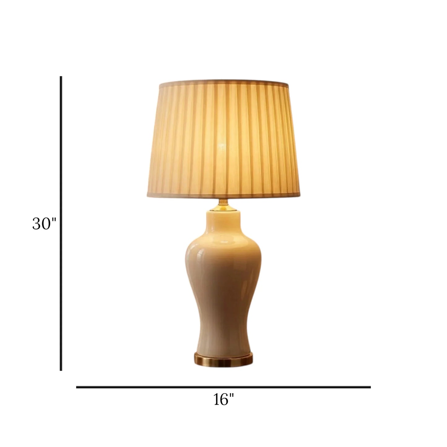 ceramic table lamp off white large 30''x16''