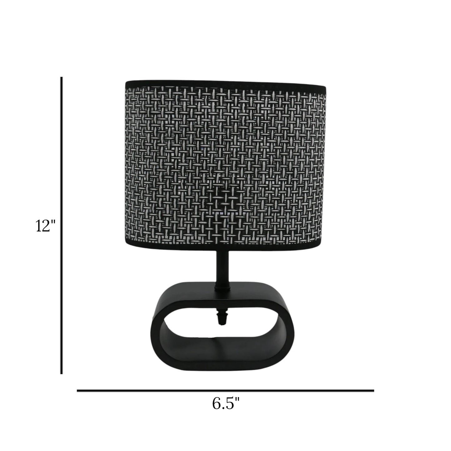 wooden table lamp white & black 12x6.5 china