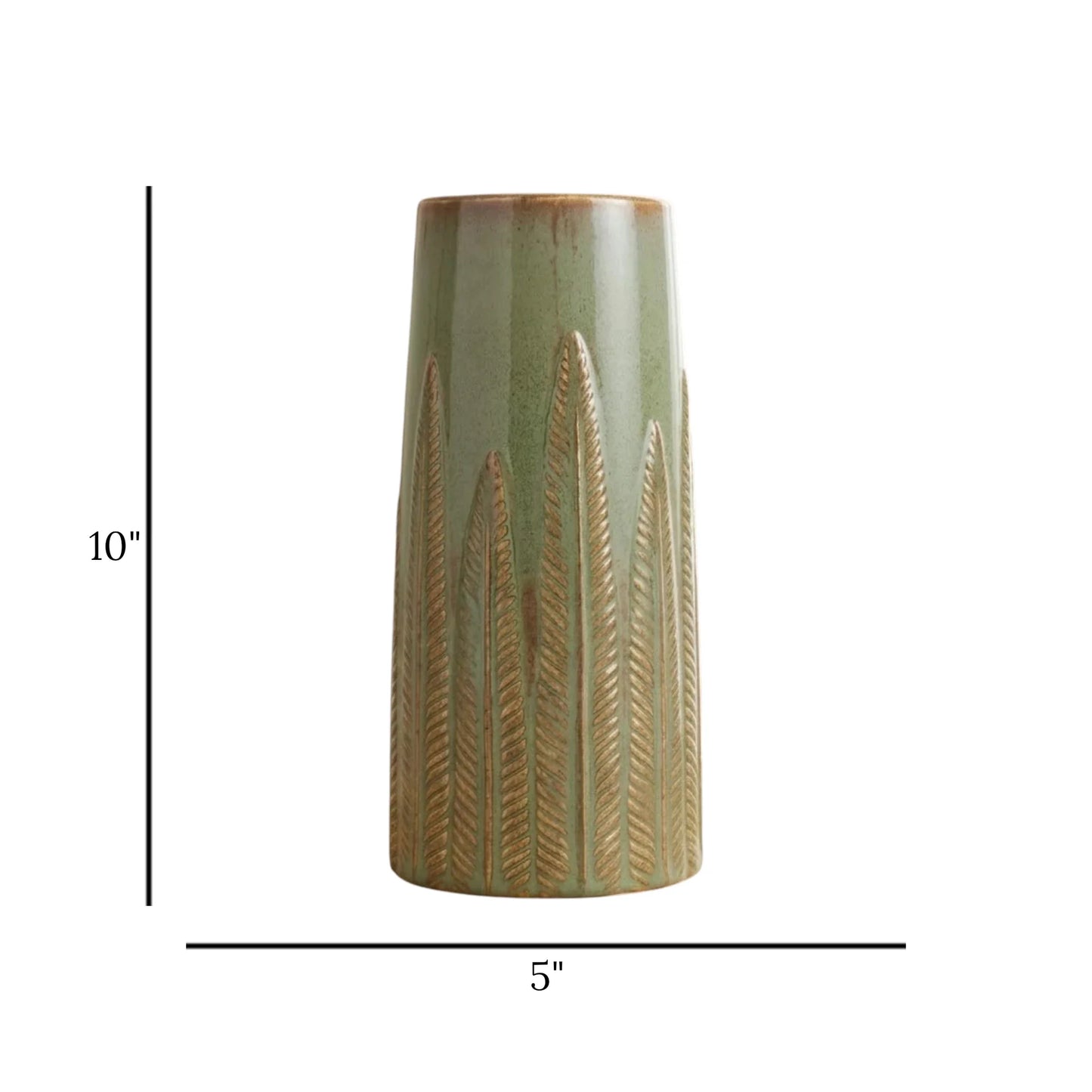 ceramic vase textured leaves parrot large 10''x5'' china