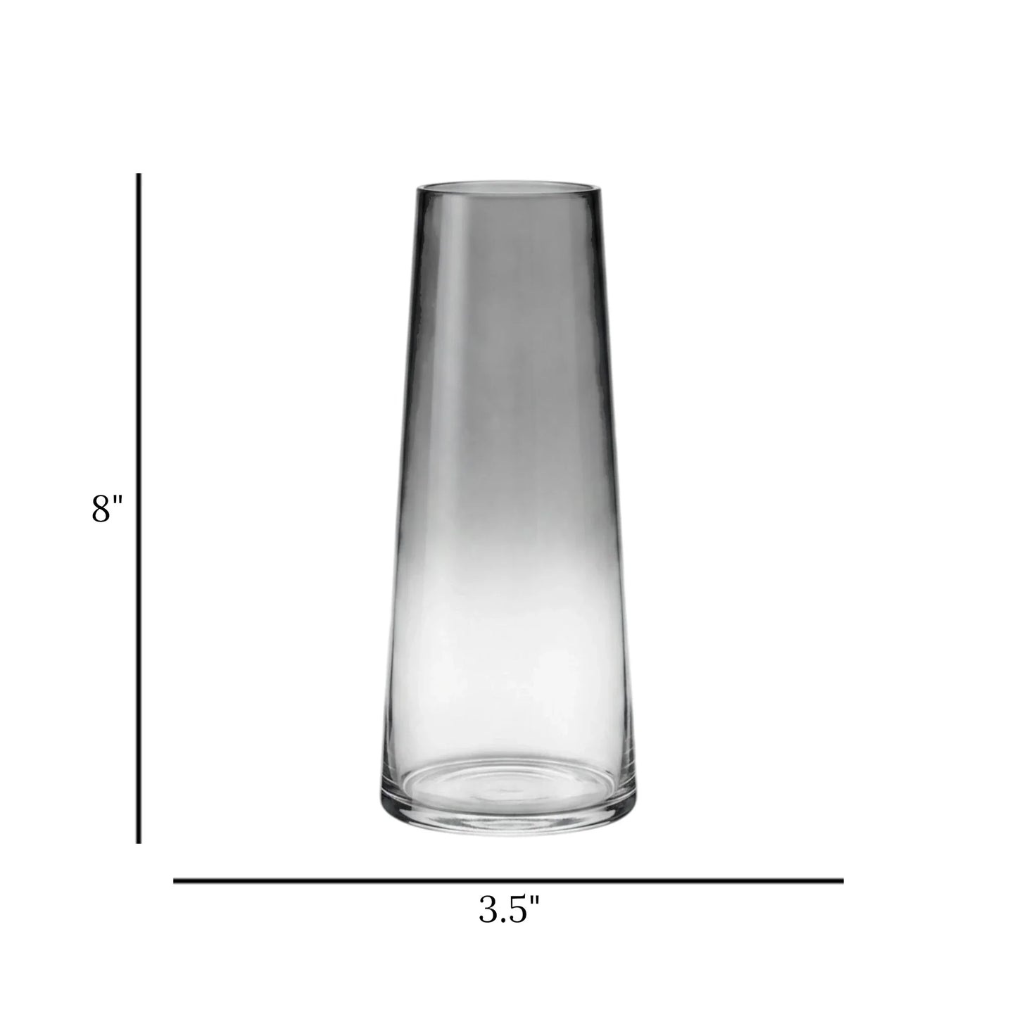 glass tube vase black 8''x3.5'' china