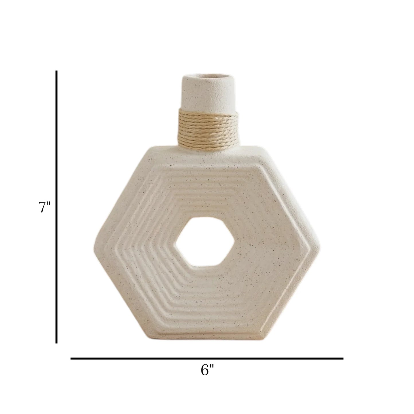 inttox ceramic flower vase white 7"x6" china