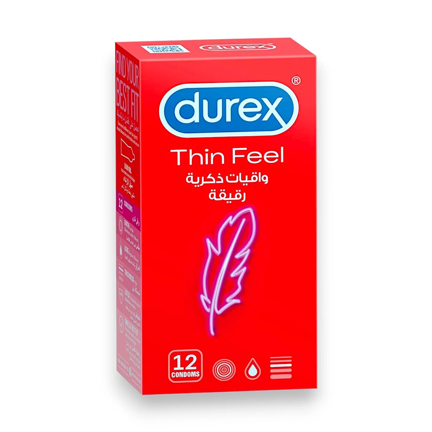 durex condom thin feel 12p 1s rkt