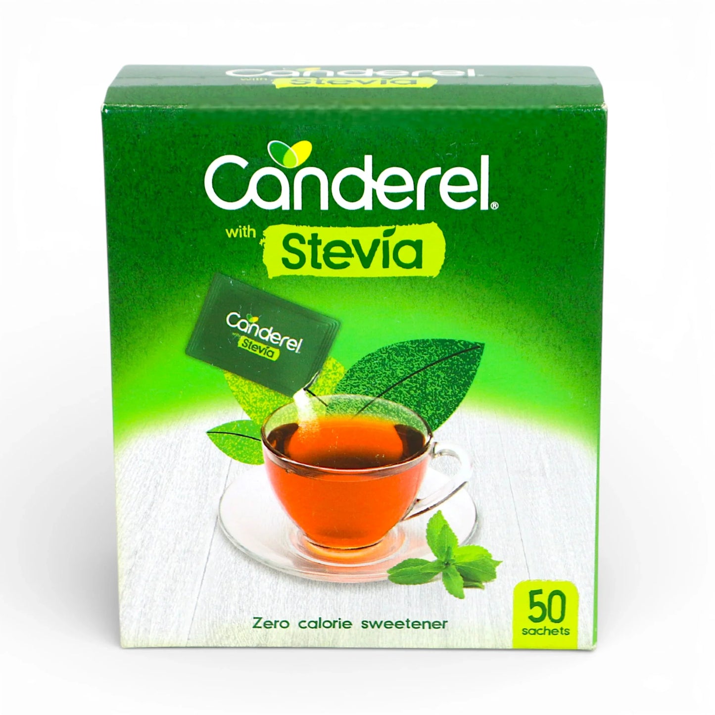 canderel stevia sweetener zero calorie 50 sachets box