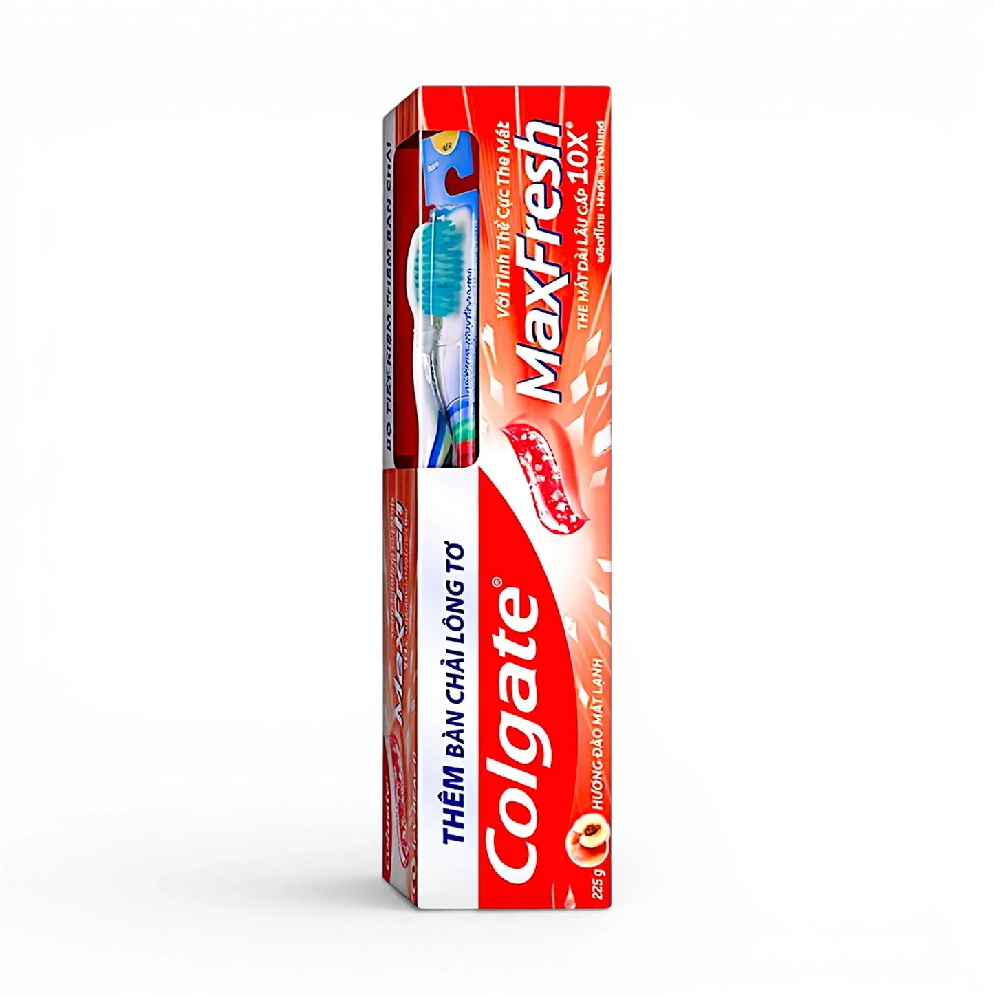 colgate toothpaste+brush maxfresh icy peach 225g thailand