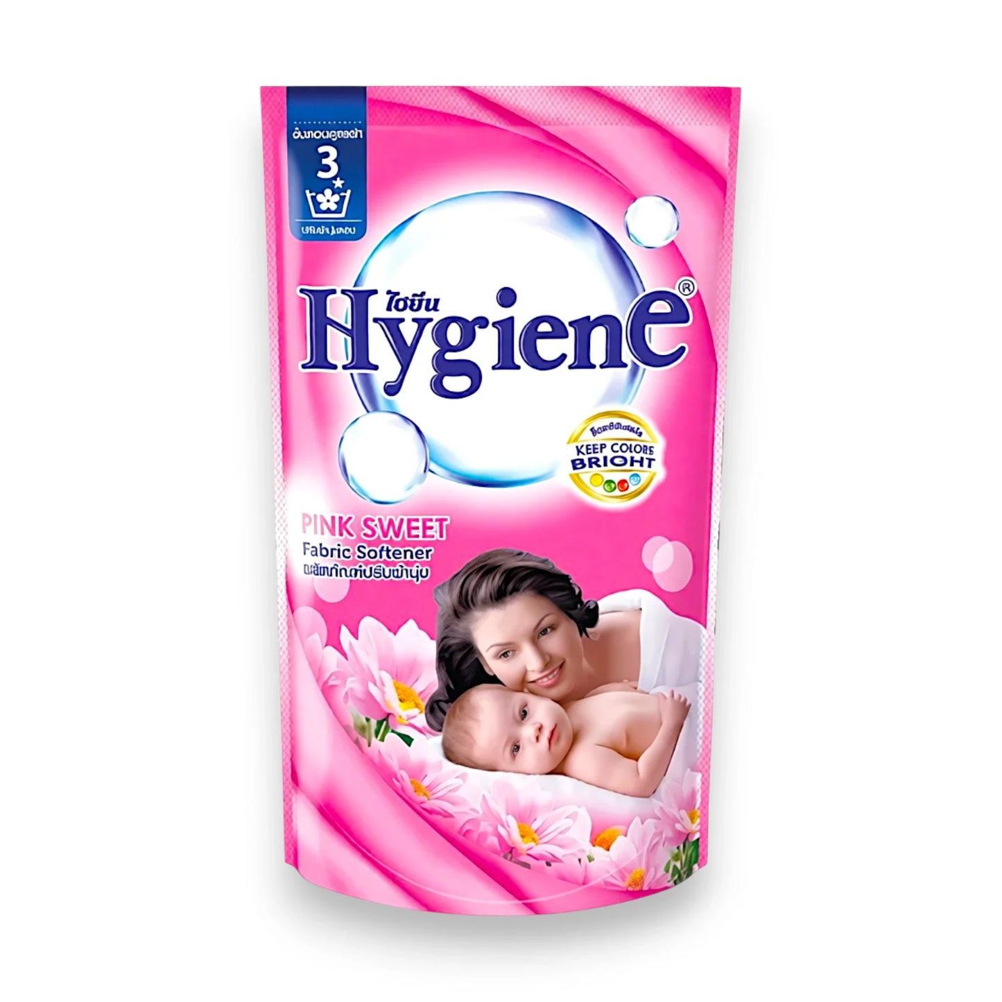 hygiene fabric softener pink sweet pouch 580ml thai
