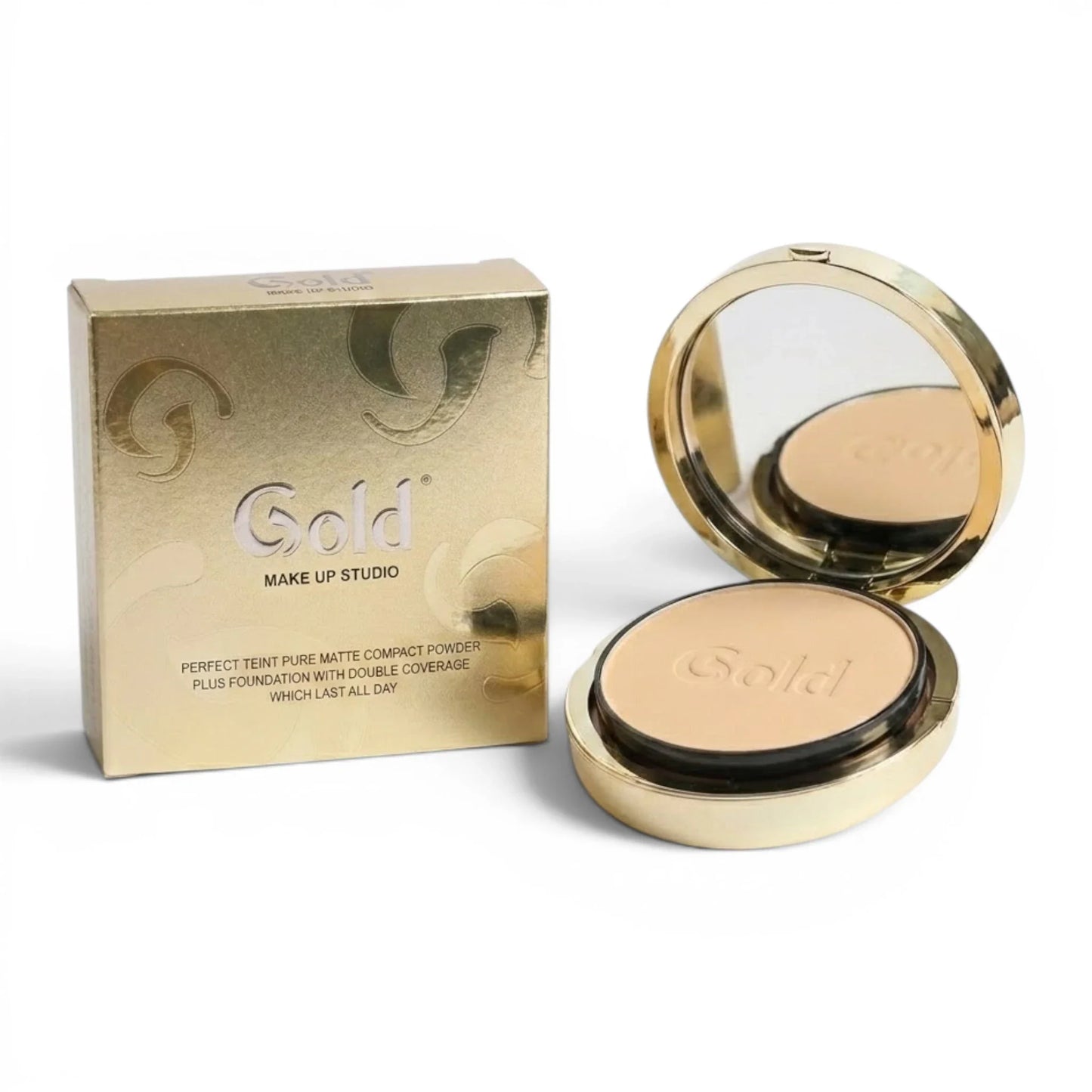 gold compact powder ivory