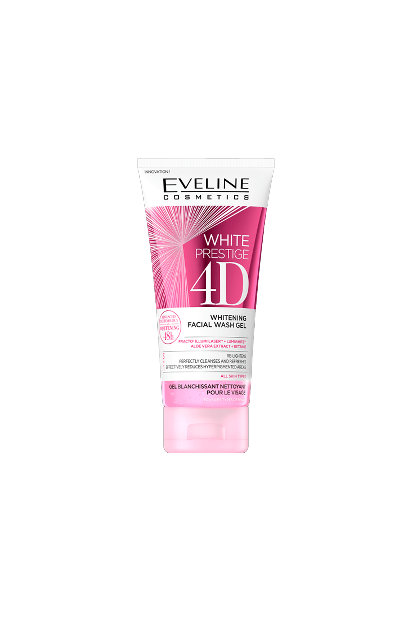 eveline face wash white prestige 4d gel 100ml