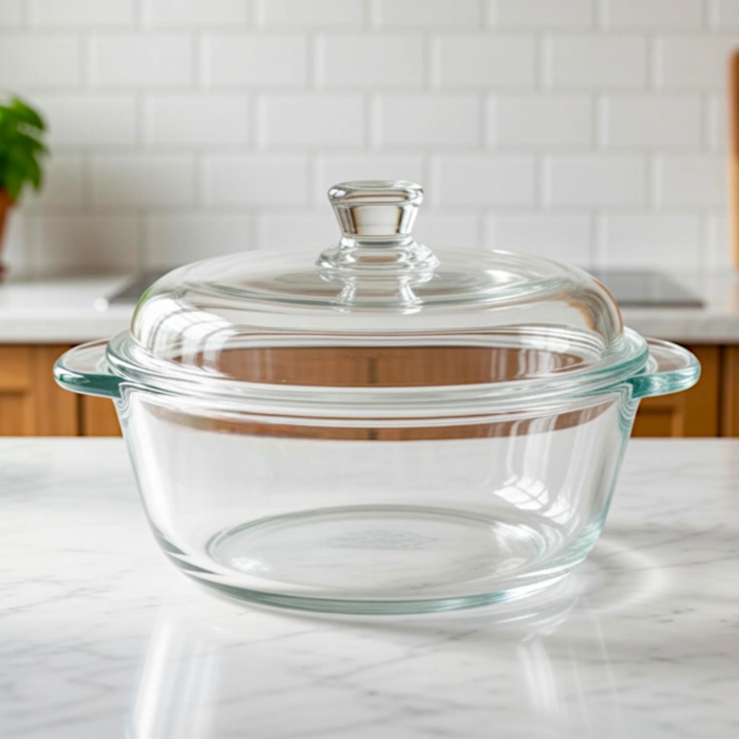 green apple glass bowl & lid 850ml pak eb2007