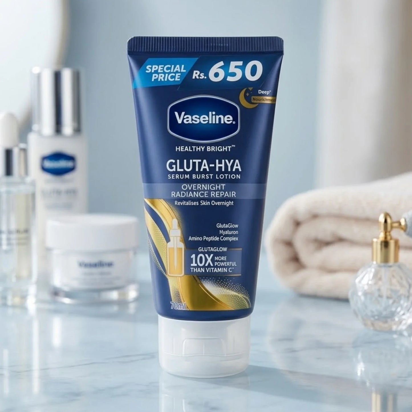 vaseline lotion gluta hya overnight radiance repair 70ml thai