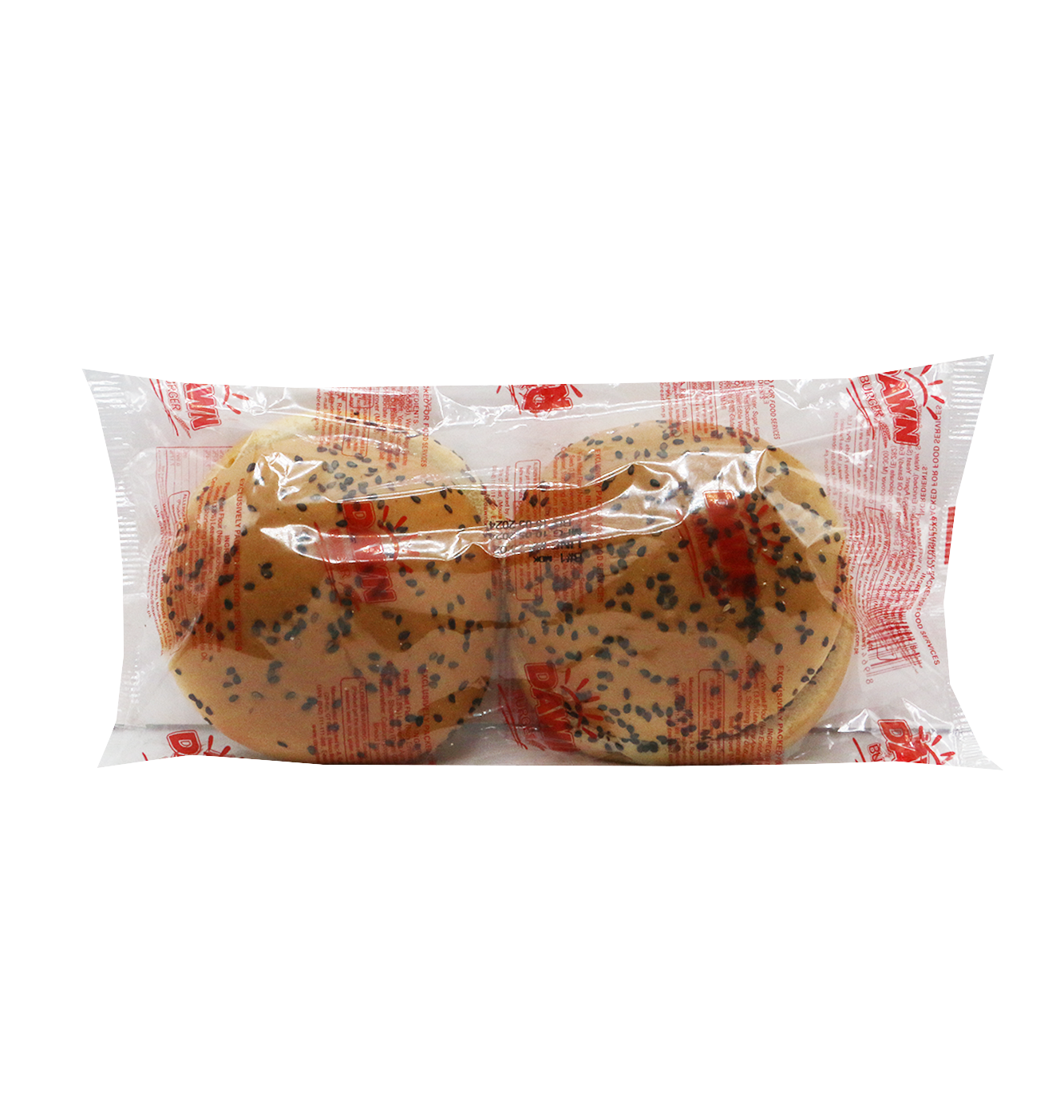 dawn burger bun large white & black seed 2pcs