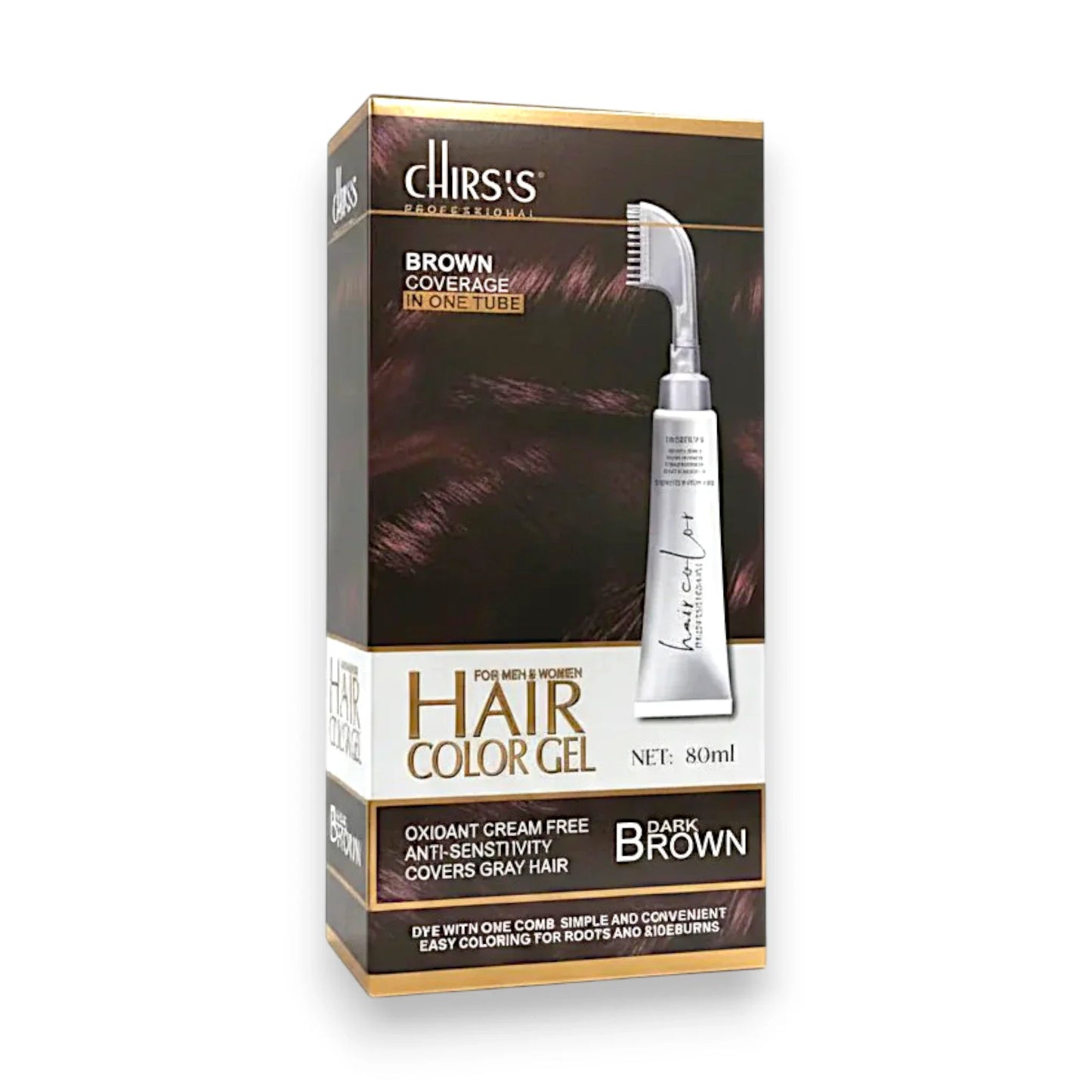 chirss hair color gel dark brown 3.0 80ml p.r.c.