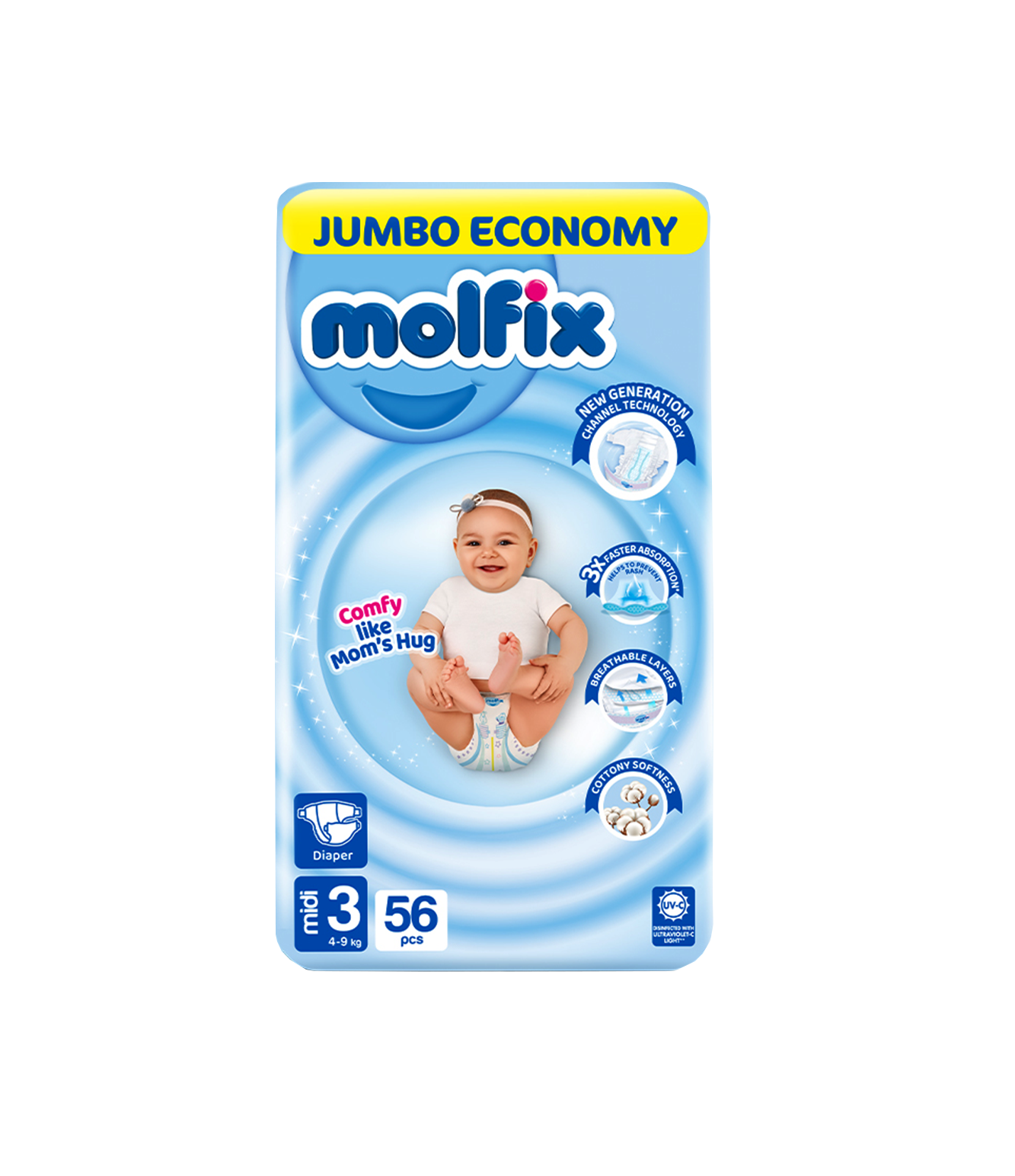 molfix diaper jumbo midi m-3 56pc