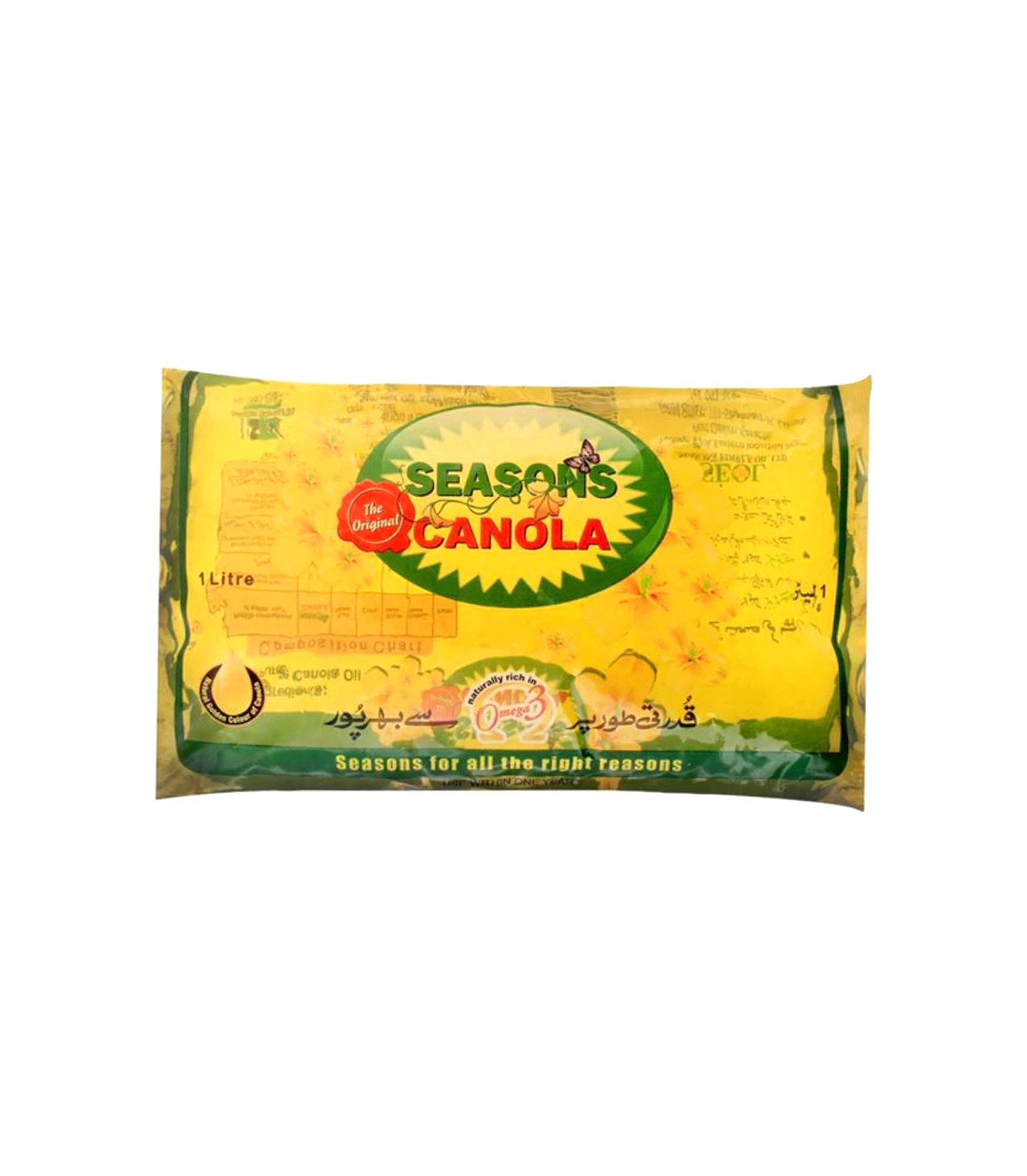 seasons canola oil 1l pouch