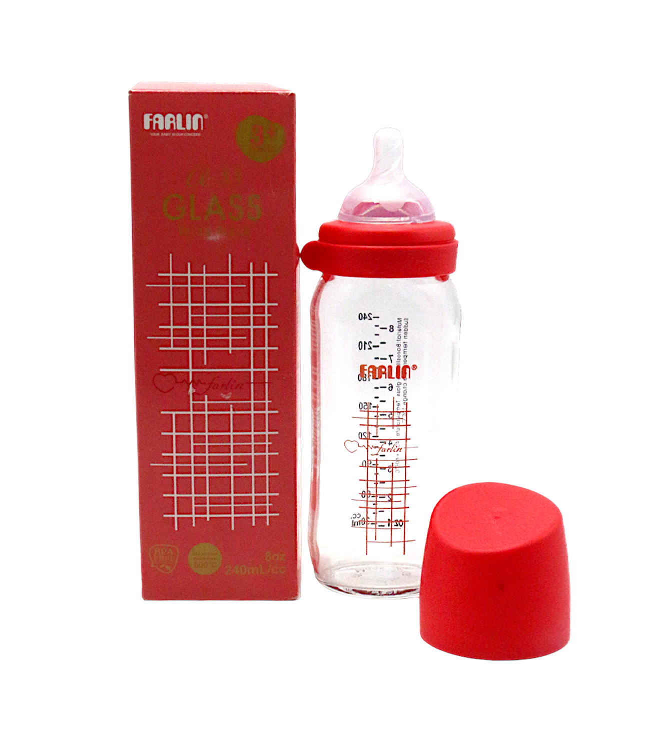 farlin glass feeder 240ml taiwan ab-32014