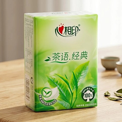 heart & palm tea classic 4-ply soft facial tissue paper white color 100% virgin pulp china