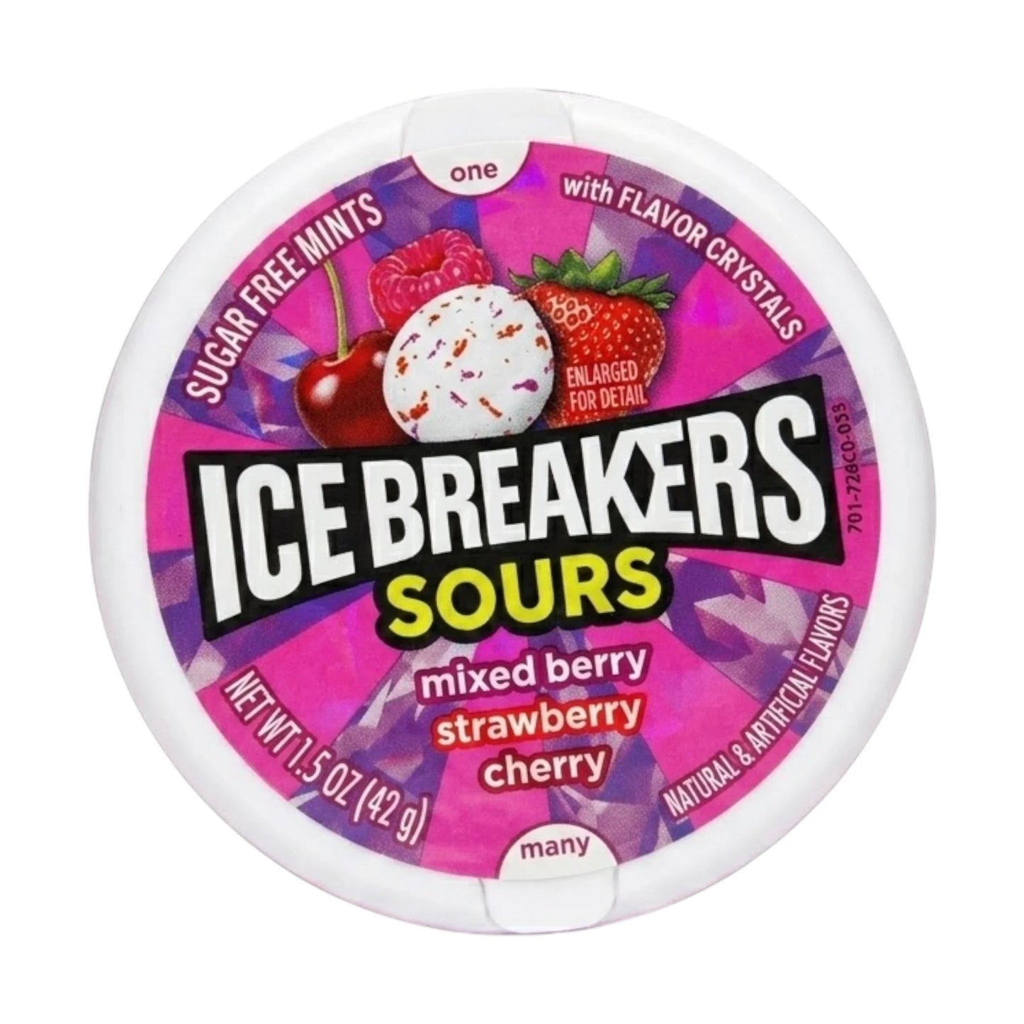 ice breakers sours gum mix berry strawberry cherry 42g usa