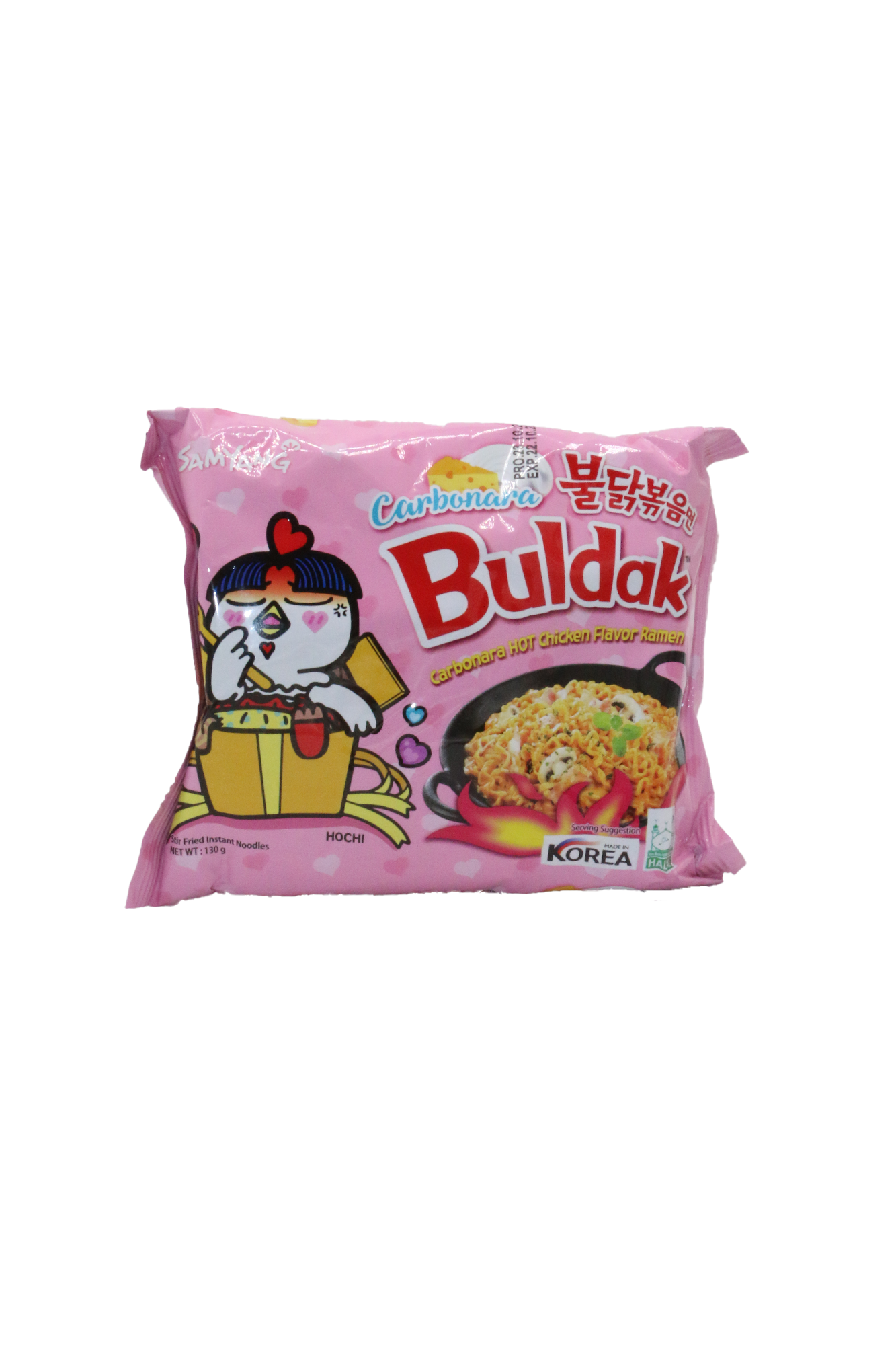 samyang fried noodle carbonara pink 130g korea