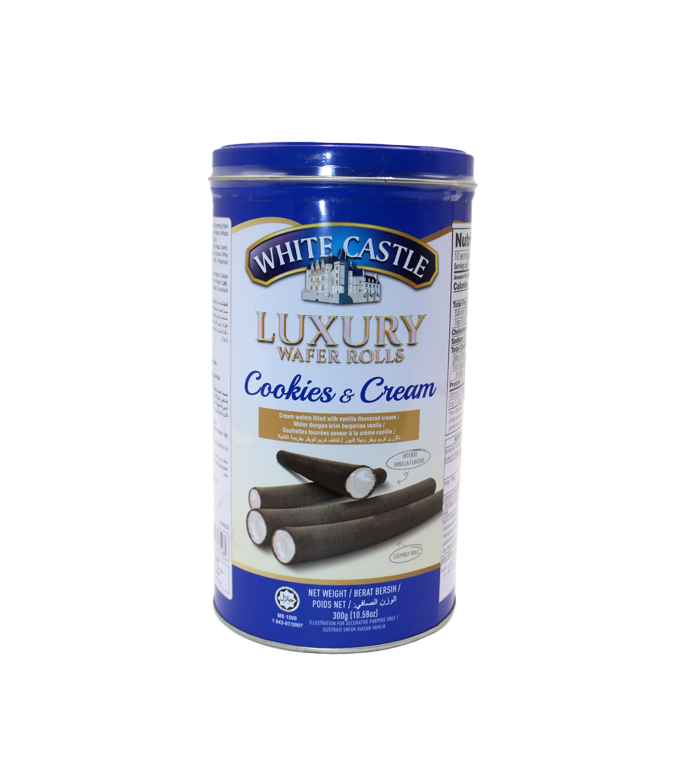 white castle wafers cookies&cream 300g tin malaysia