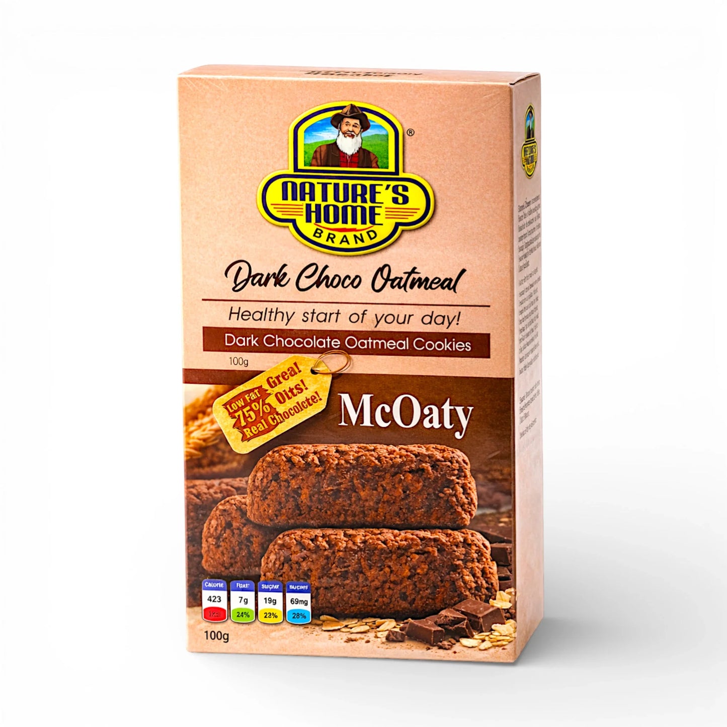 natures home mcoaty cookies dark chocolate oatmeal 100g