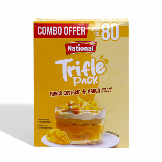 national trifle pack mango custard + jelly 355g