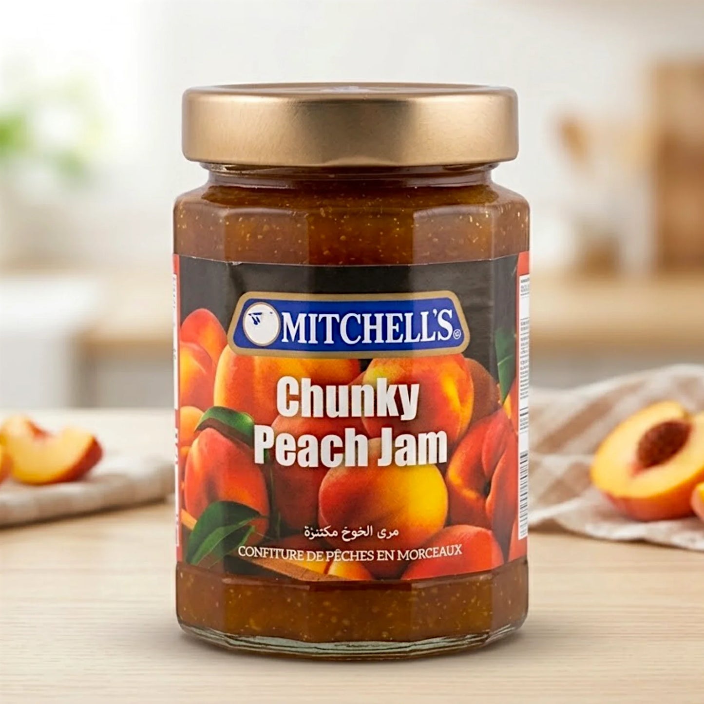 mitchells jam chunky peach 410g