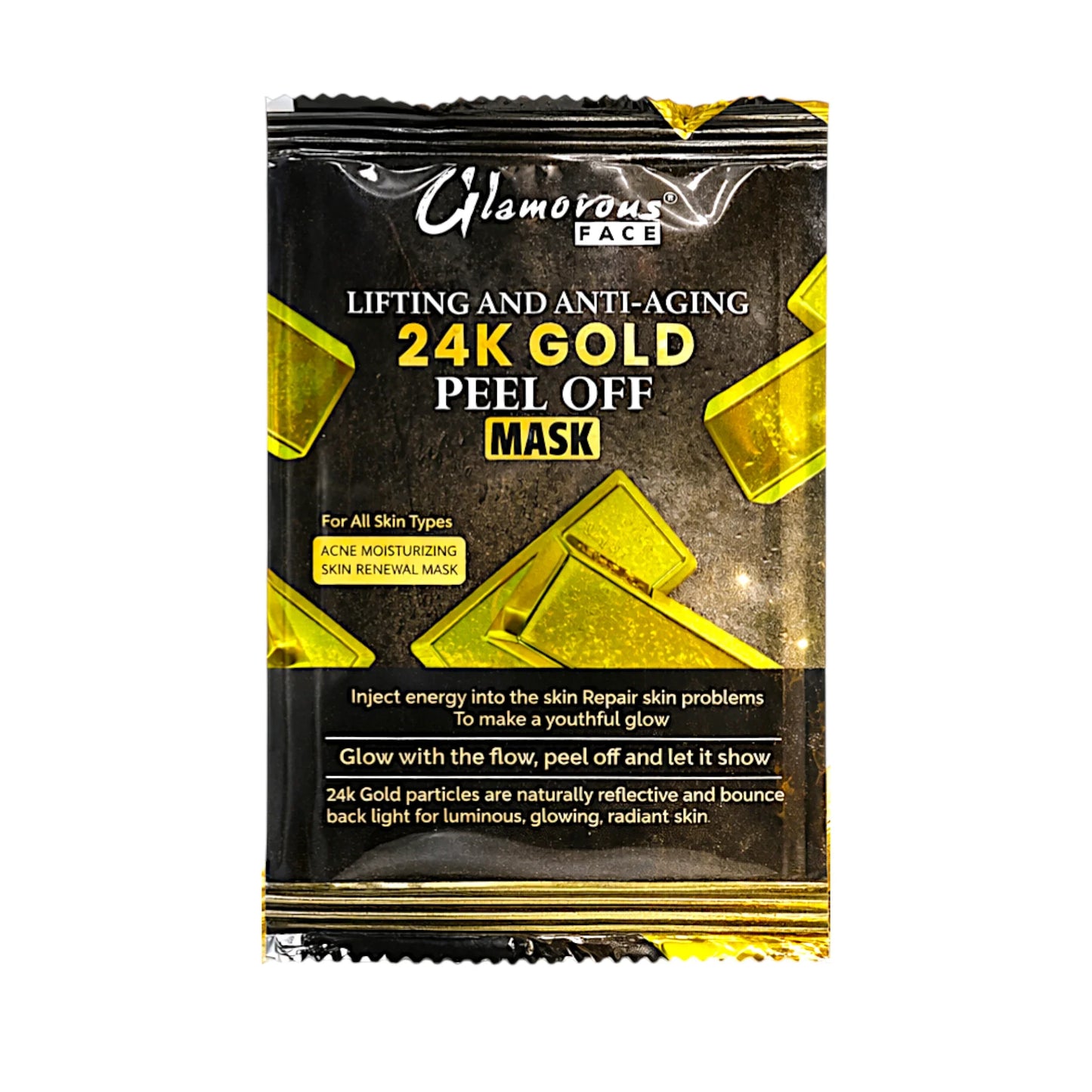 glamorous peel off mask 24k gold sachet