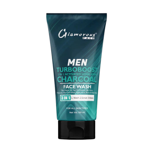 glamorous face wash men turboboost charcoal 3in 1 150ml