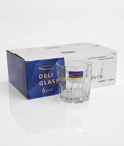 deli glass tumbler 6pc pak y5589-3