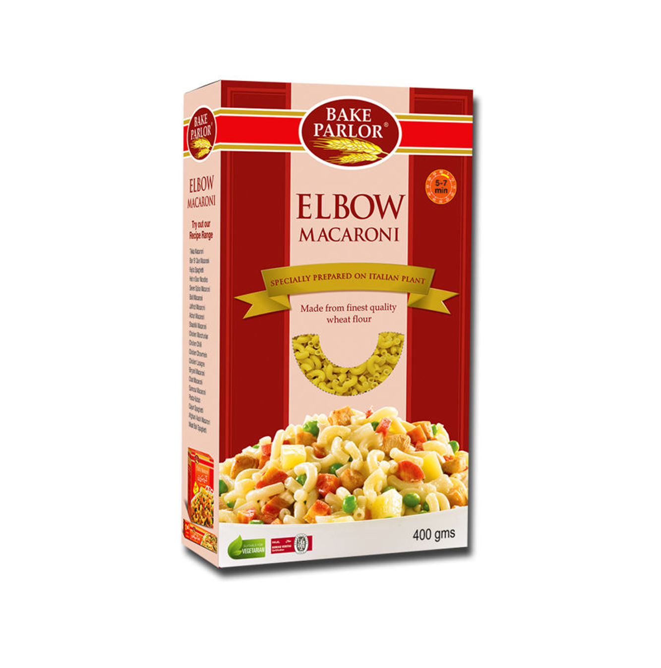 bake parlor macaroni elbow box 400g