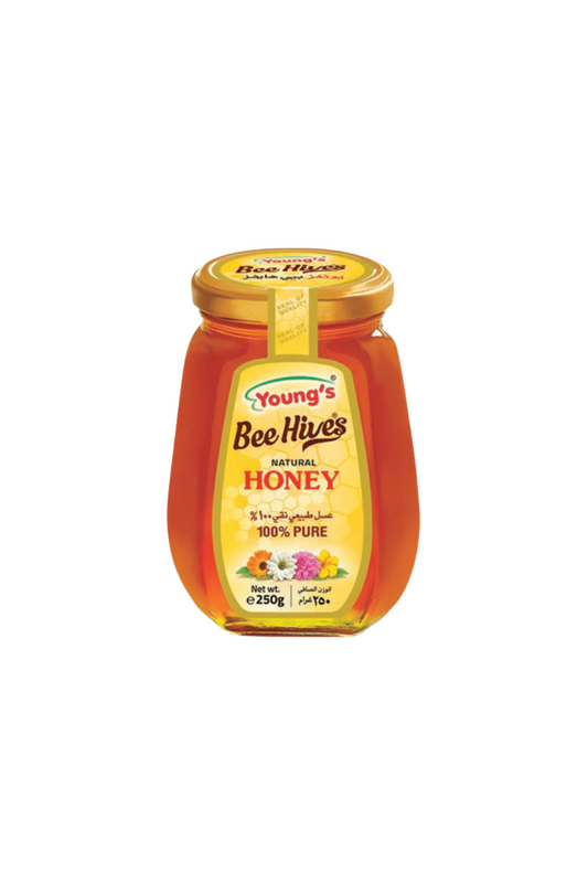youngs bee hives natural honey 250g jar