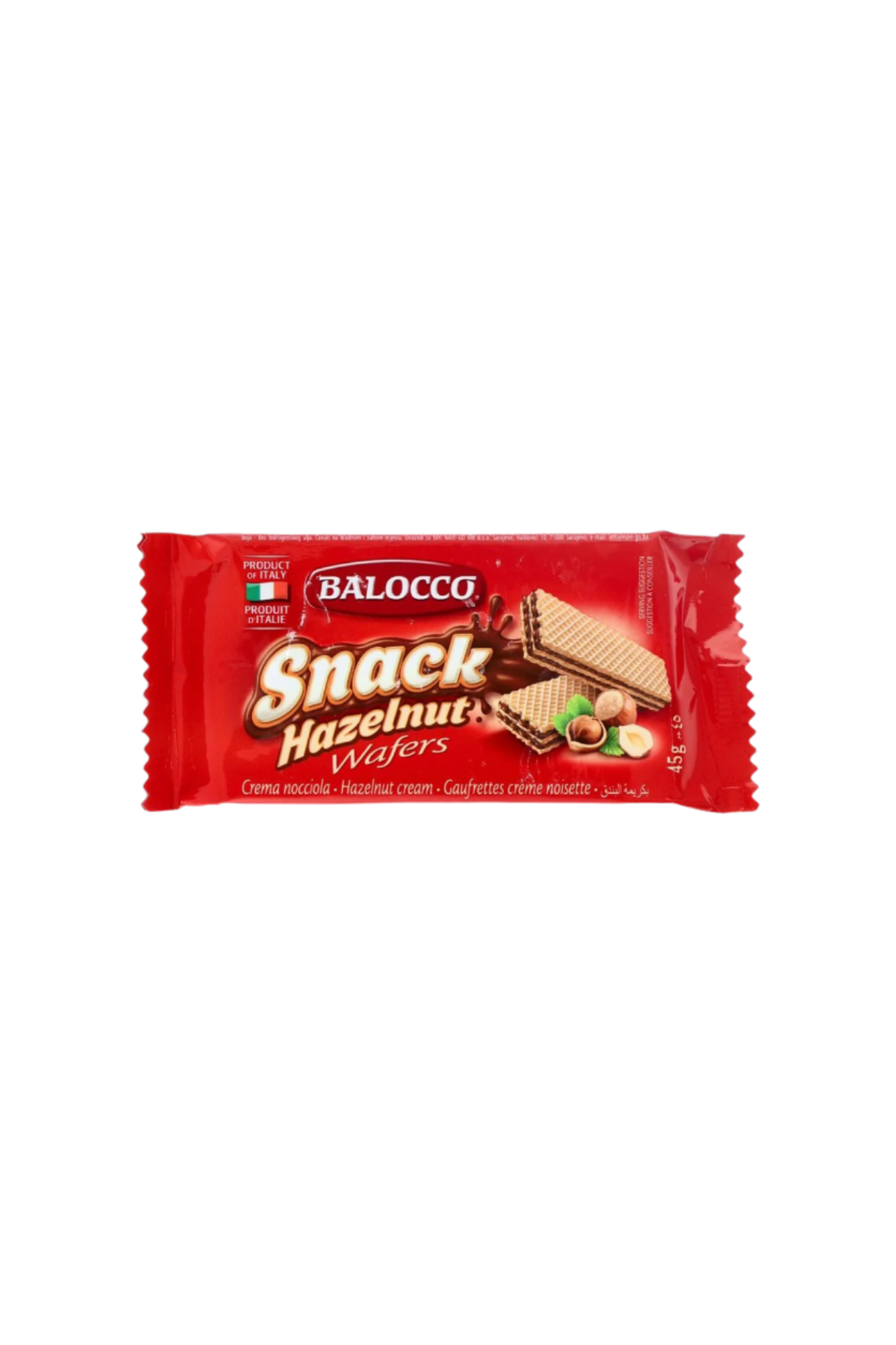 balocco wafers snack hazelnut 45g
