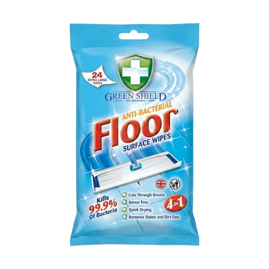 green shield anti bacterial floor wipes 24pc uk
