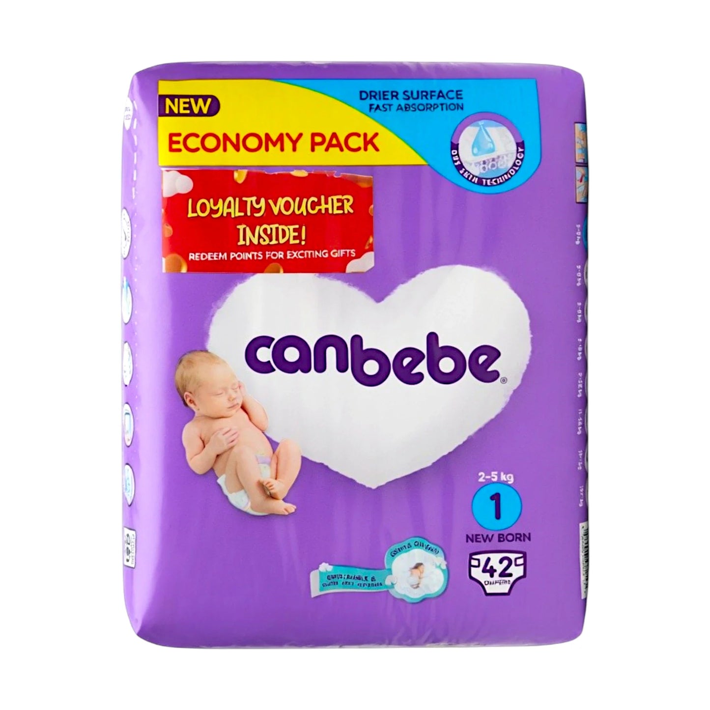 canbebe diapers economy pack new born 1 42pc