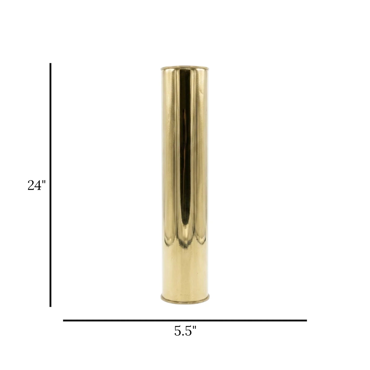 metal vase golden small 24"