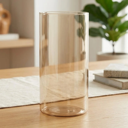 glass tube vase golden small 8''x4'' china