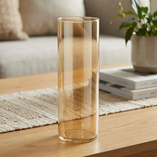 tube vase golden large 12''x4'' china