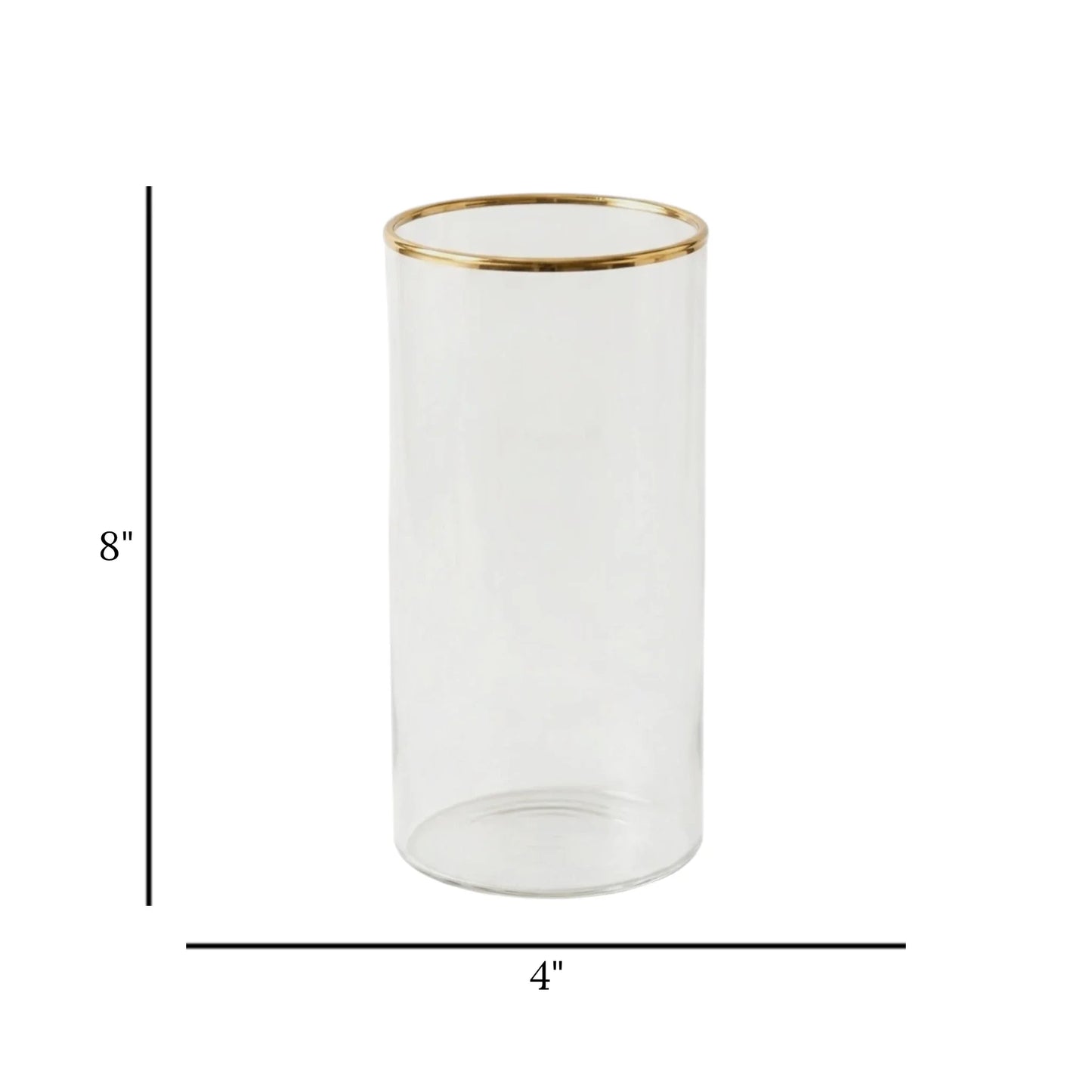 glass tube vase transparent 8''x4'' china